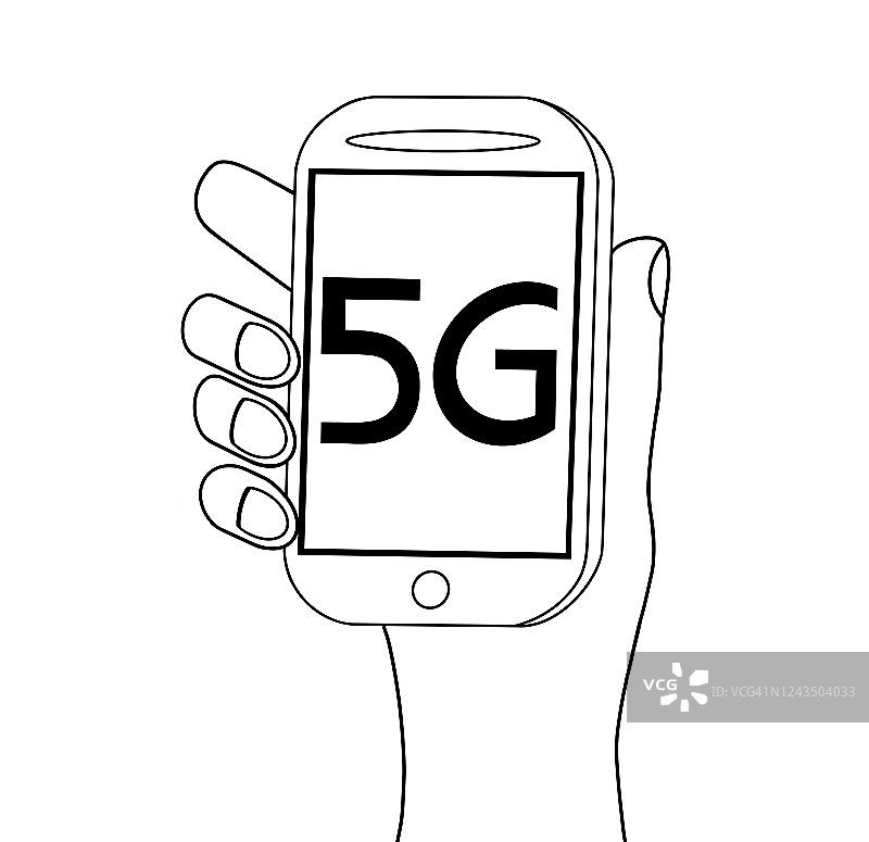 手持5G信号智能手机图片素材