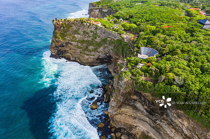 Pura luhur uluwatu寺庙鸟瞰图图片素材