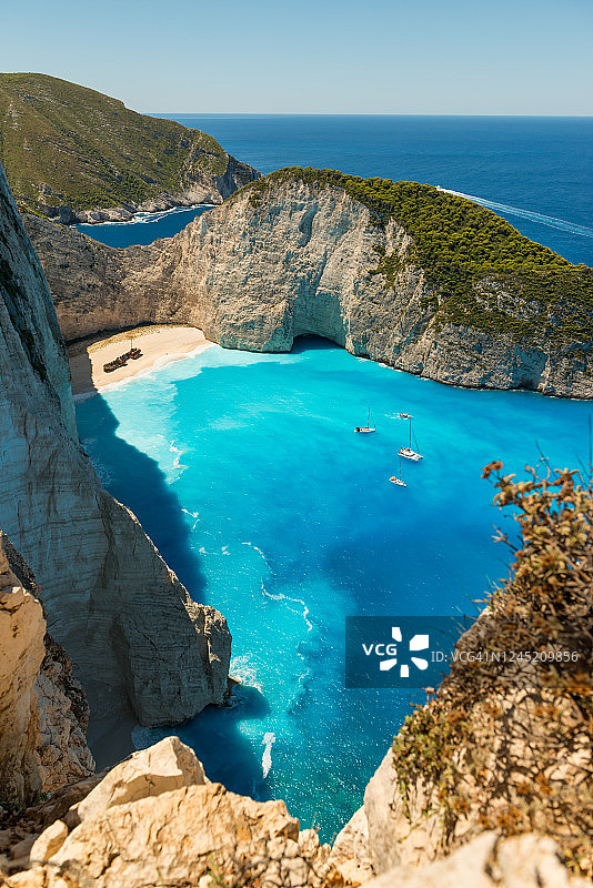 沉船滩，纳瓦吉奥湾，扎金索斯，希腊图片素材