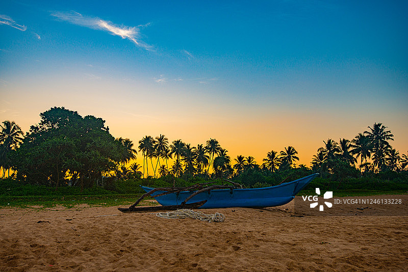 斯里兰卡南海岸的热带海滩图片素材