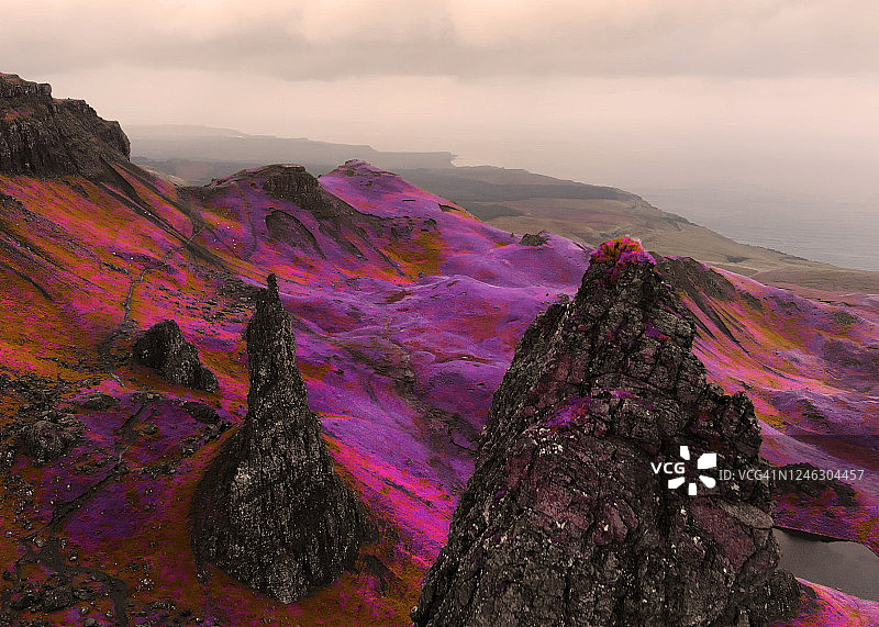 苏格兰的红外景观航拍图片素材