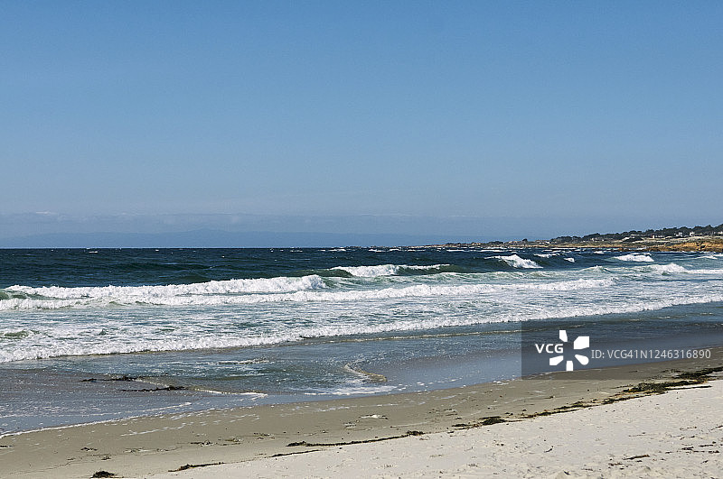 加利福尼亚州文图拉的沙滩广角镜头图片素材