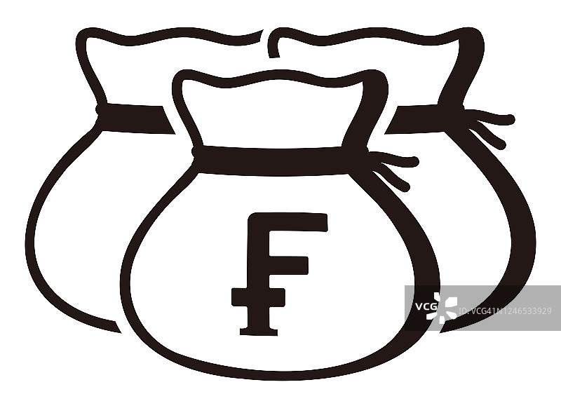 瑞士法郎束口袋图片素材