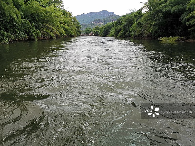 泰国甘察那汶里桂河和二战铁路景色图片素材