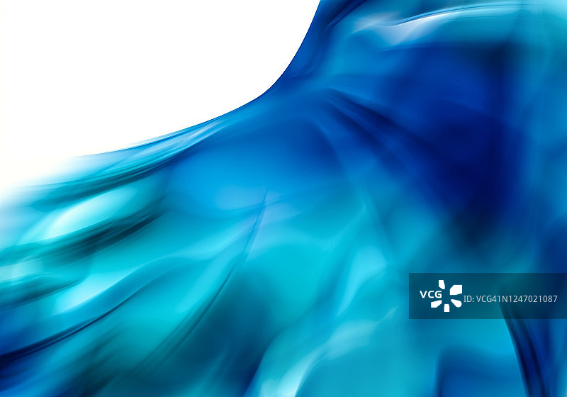 抽象蓝绿色水彩墨水流动绘画手绘现代艺术设计背景图片素材