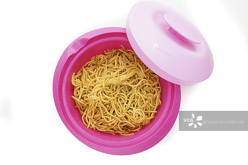 自制马来西亚炒面（白色背景）图片素材