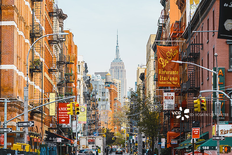 纽约市小意大利区的城市街道图片素材