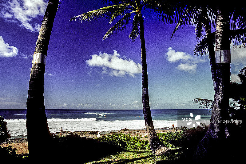 美国夏威夷洛基角冬季冲浪图片素材