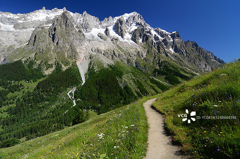 从意大利一侧眺望勃朗峰图片素材