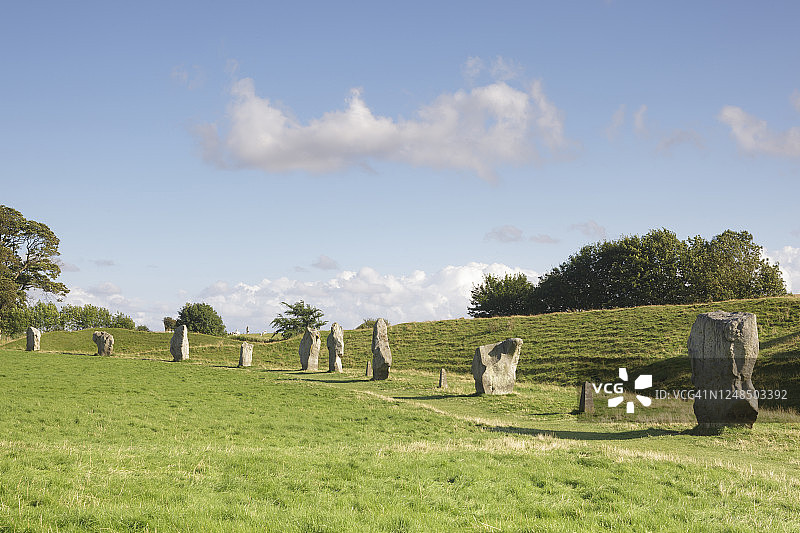 埃夫伯里的新石器时代石圈图片素材