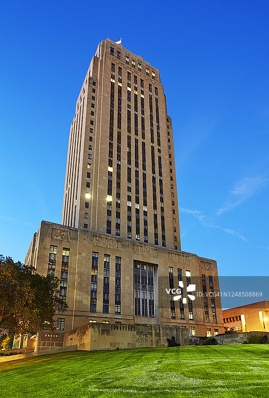 黄昏时分的堪萨斯城美术馆图片素材
