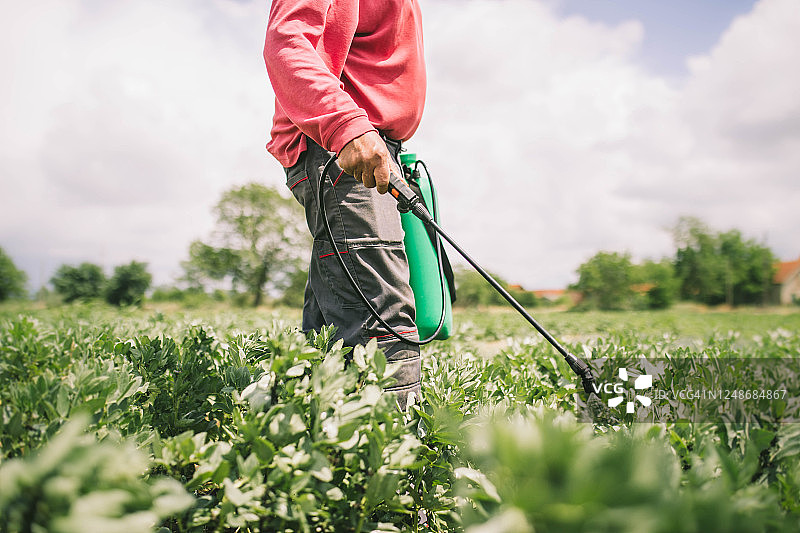 农民正在喷洒农药图片素材