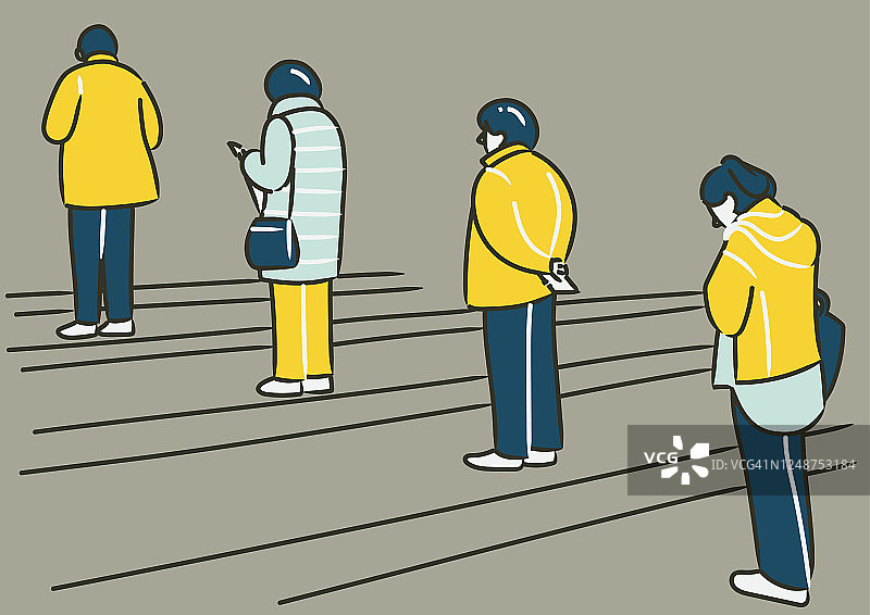 人们排队购买口罩图片素材