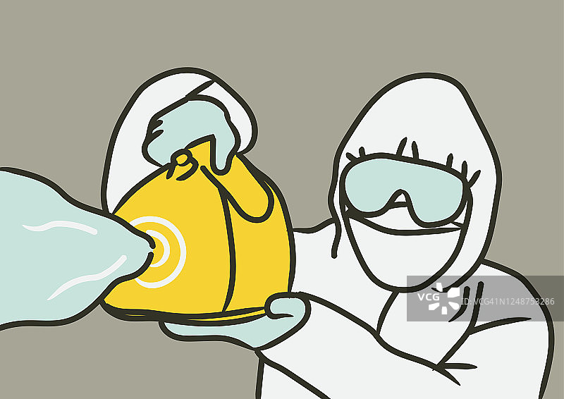 穿着防护服和护目镜的人图片素材