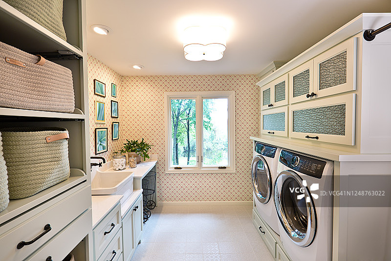 住宅的室内设计洗衣房图片素材