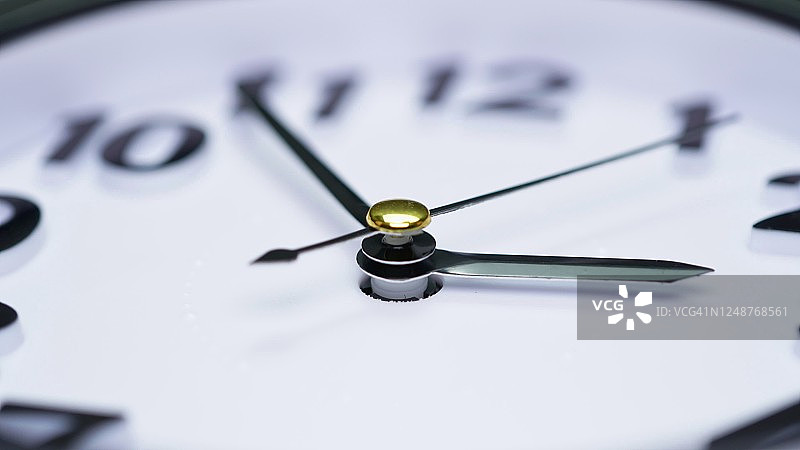 白色时钟表盘特写：商务定时器倒计时图片素材