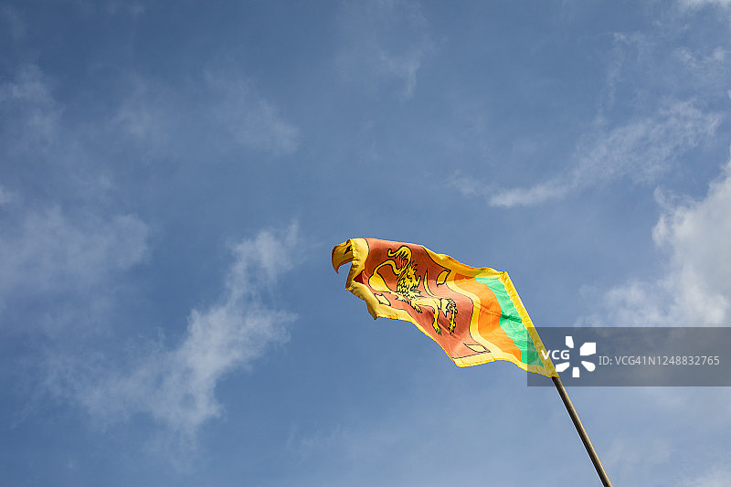 夏日里的斯里兰卡国旗图片素材
