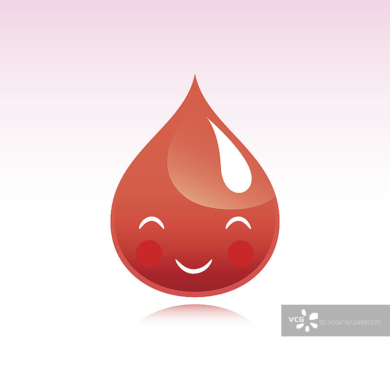 可爱红色血滴表情符号图片素材