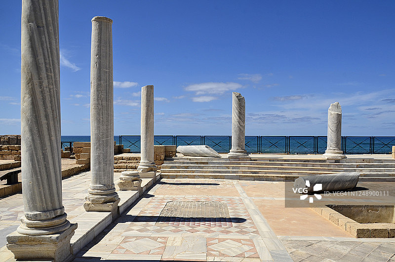 以色列凯撒利亚的罗马公共澡堂图片素材