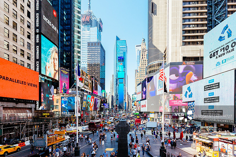 阳光明媚的纽约时代广场图片素材