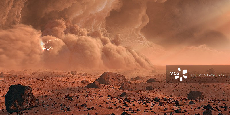 火星沙尘暴图片素材