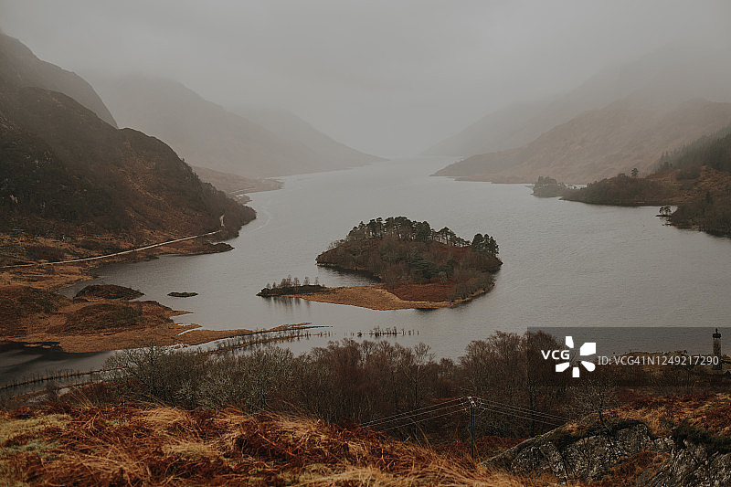 苏格兰高地的希尔湖图片素材