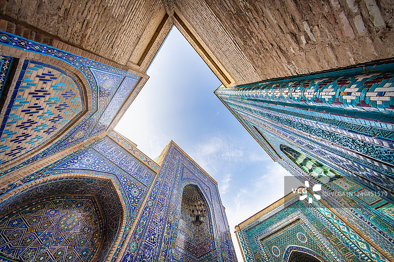 撒马尔罕夏伊辛达陵墓：乌兹别克斯坦的穆斯林陵墓群图片素材