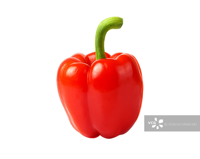 完美的红辣椒，白色背景隔离，可用于裁剪图片素材