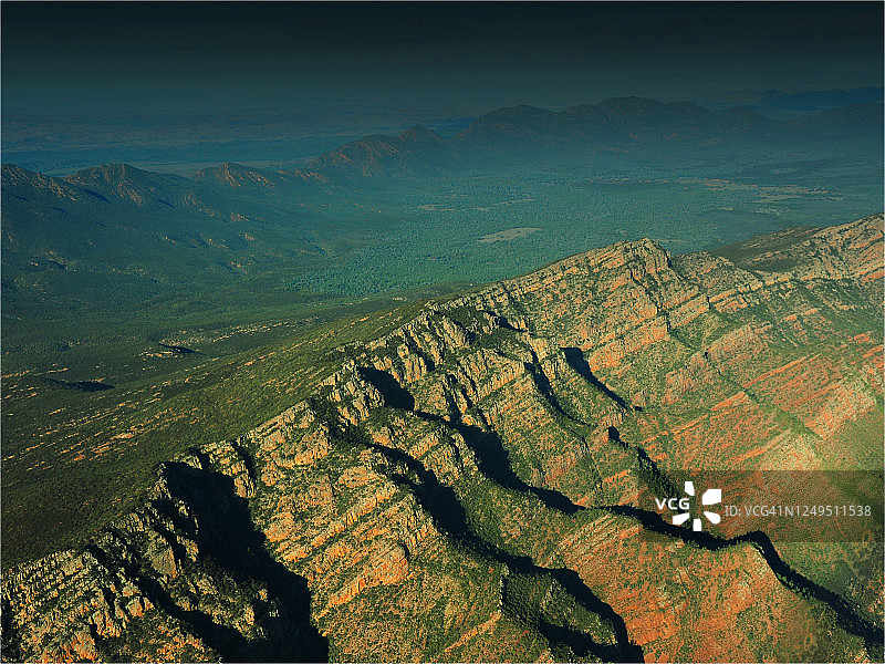 弗林德斯山脉国家公园航拍景观，近维凭拿庞，南澳大利亚州图片素材