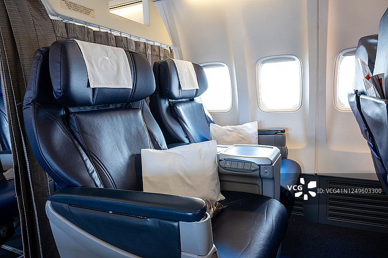商务舱飞机座椅图片素材