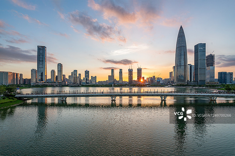深圳城市天际线日落图片素材