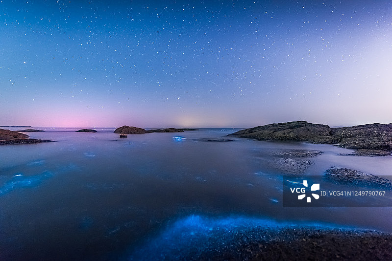 黄海荧光海滩图片素材