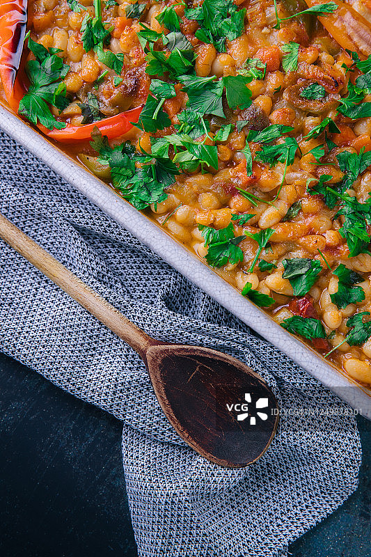 蔬菜烤白芸豆图片素材