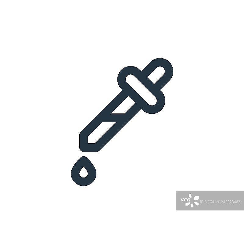 滴管矢量图标：可编辑描边，线性符号，适用于网页、移动应用、logo和印刷媒体的细线插图，矢量隔离轮廓图图片素材