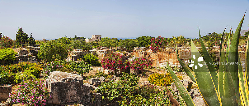 意大利西西里法维尼亚纳岛：玛格丽特别墅地下花园图片素材