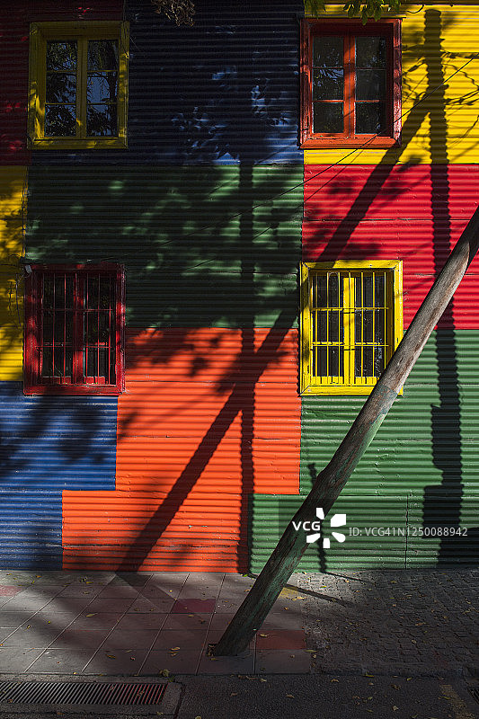 布宜诺斯艾利斯拉博卡区彩色房屋外墙图片素材