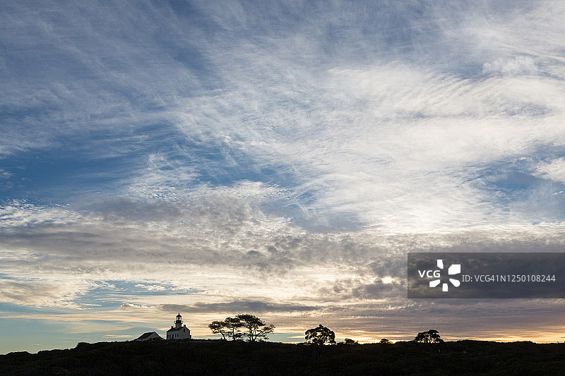 日落时分的洛马岬灯塔图片素材