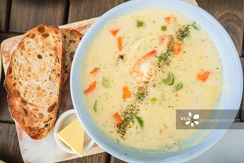 海鲜杂烩浓汤图片素材