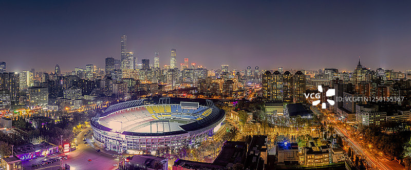 北京工人体育场的鸟瞰图图片素材