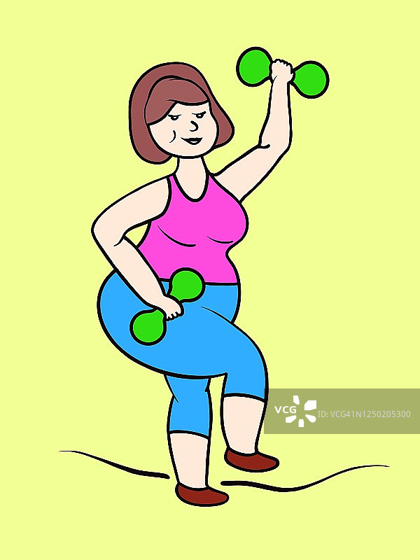 胖女人在锻炼图片素材