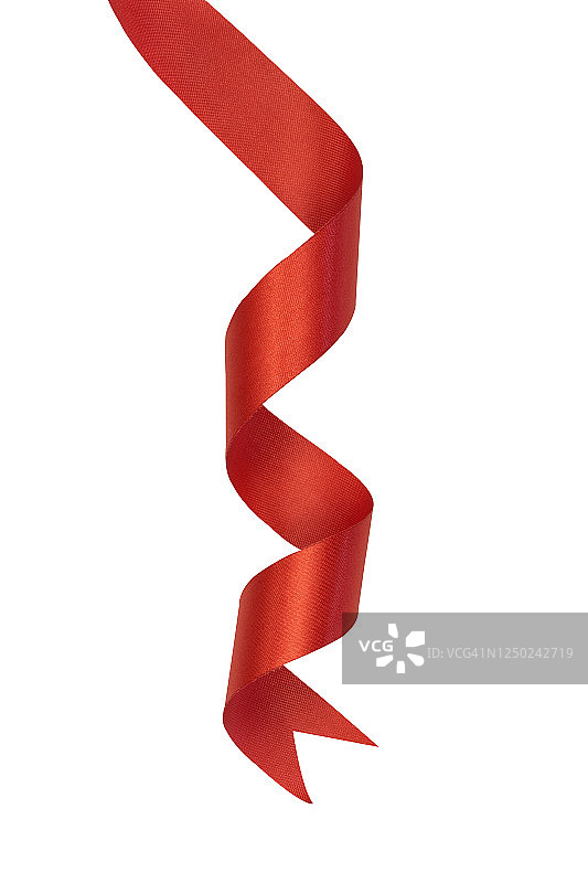 白色背景上的红丝带图片素材