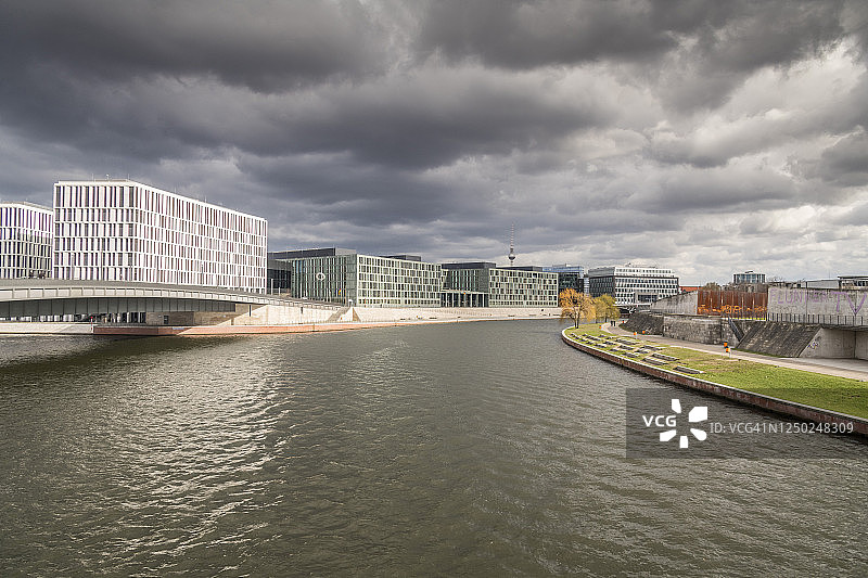 德国柏林中央火车站附近的施普雷河图片素材