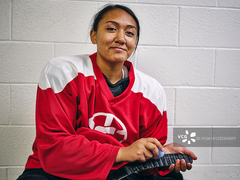 女子曲棍球队的更衣室场景图片素材