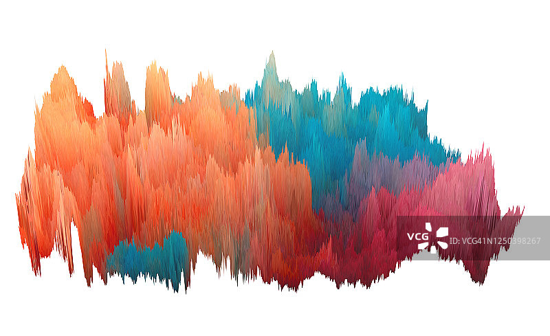 彩色抽象背景：动态橙蓝色数据流图片素材