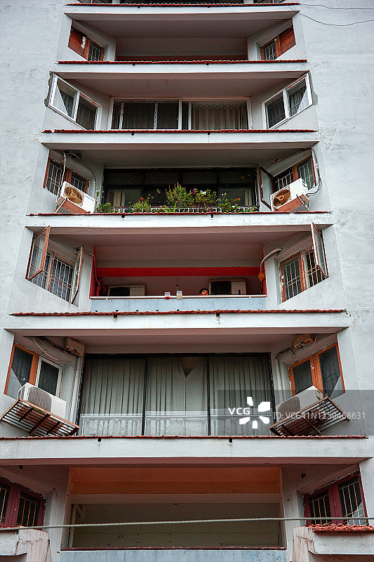 从下方看的扁平视角：科钦的住宅区图片素材