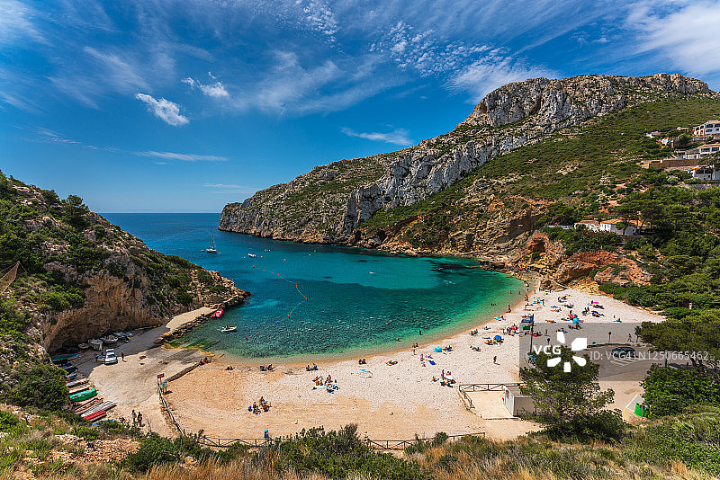西班牙地中海沿岸著名小海湾：格拉纳德利亚，哈维亚，巴伦西亚图片素材