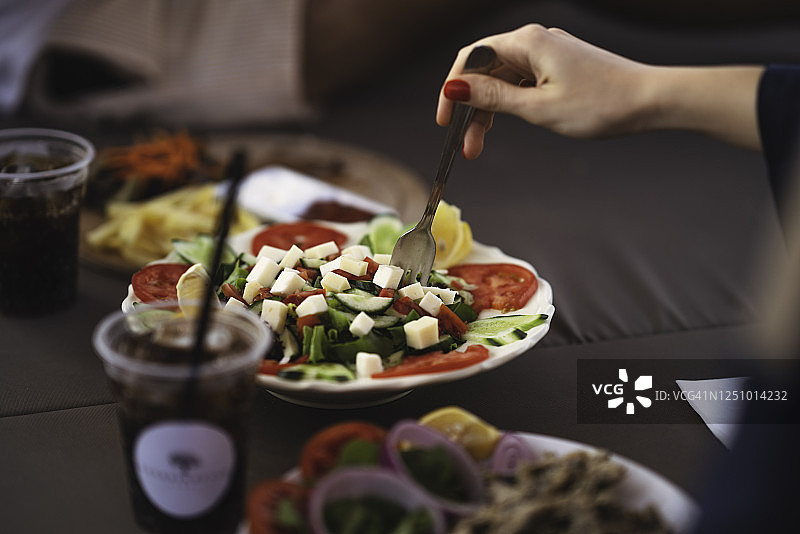 新鲜绿色混合沙拉图片素材