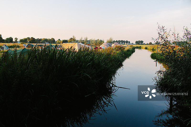 日落露营景观图片素材