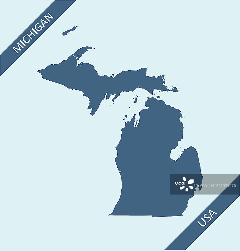 密歇根州空白地图图片素材