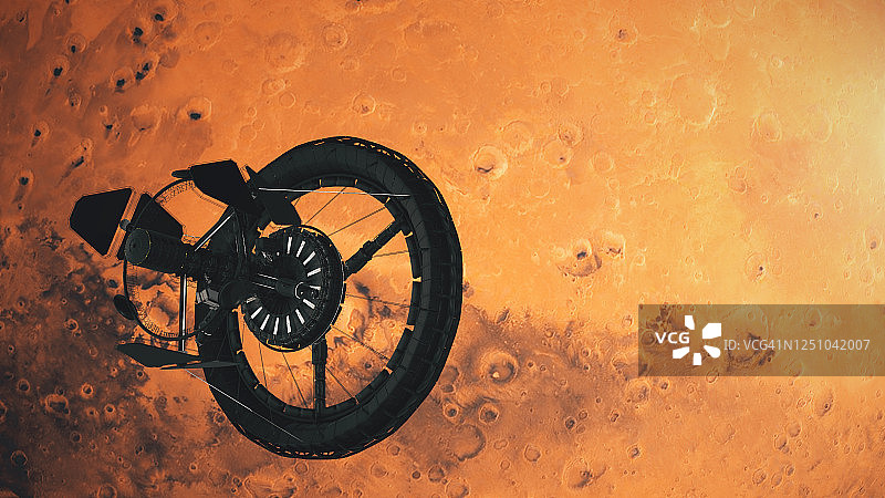 环绕火星运行的太空站图片素材